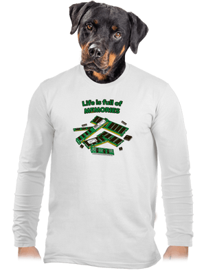 Memóriában tárolva férfi hosszú ujjú póló White