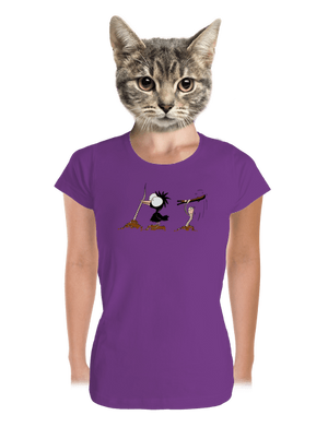 Vigyázz melyik végét fogod prémium női póló Purple