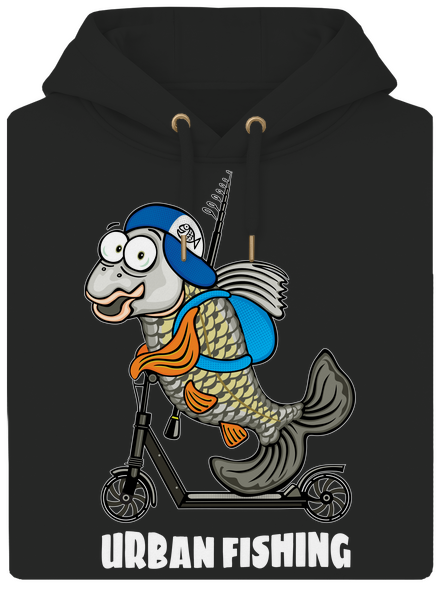 Urban fishing unisex prémium pulóver Dark Black