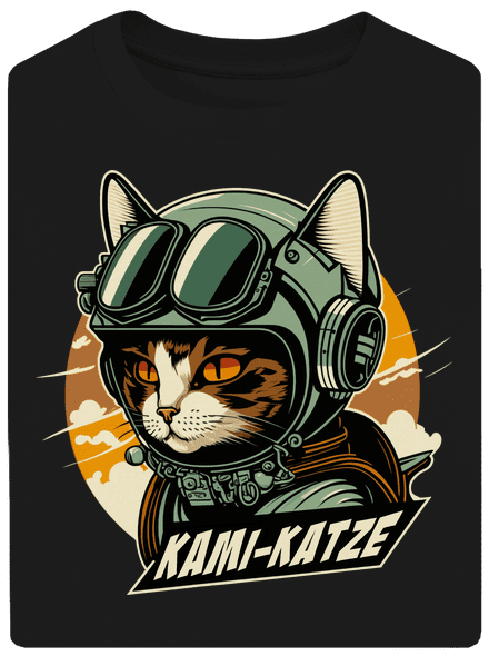 Kami-Katze unisex túlméretezett póló Black
