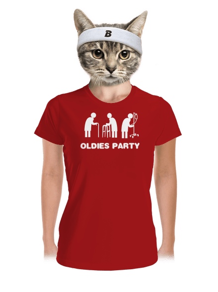 Oldies party női sportpóló Red Mal