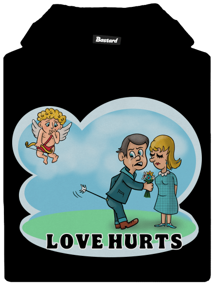 Love hurts gyerek kenguruzsebes pulóver Black