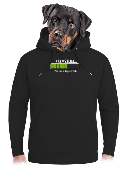 Gondolkodom unisex prémium pulóver Dark Black
