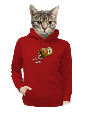 Music Pills női kenguruzsebes pulóver Red Mal