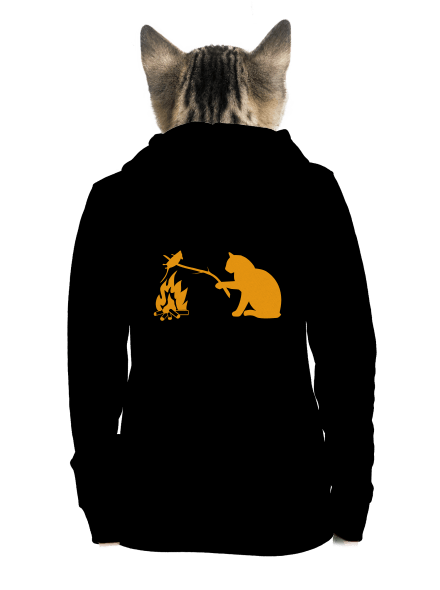 Macska-egér harc cipzáras női pulóver Black