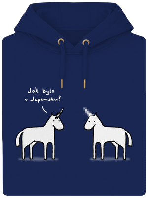 Pornókürt unisex prémium pulóver Navy