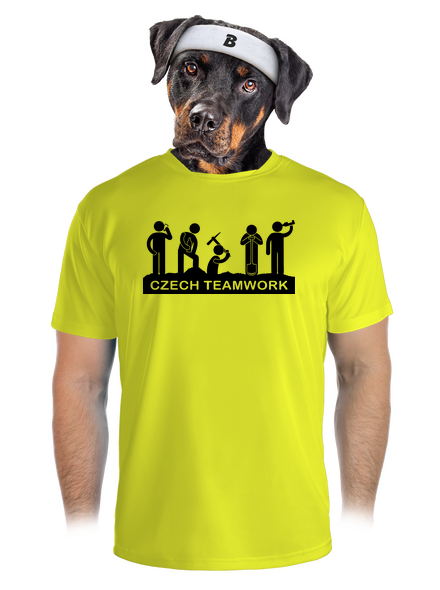 Czech Teamwork férfi sportpóló Neon Yellow
