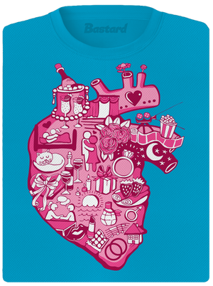 Érte dobog a szív női sportpóló Blue Atol