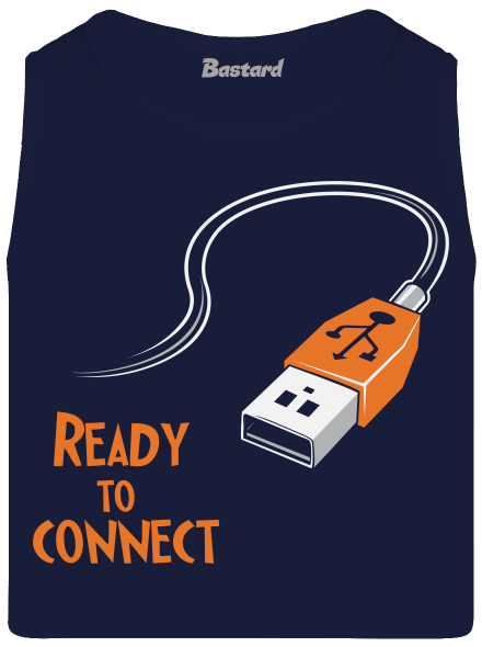 USB csatlakozás férfi trikó French Navy