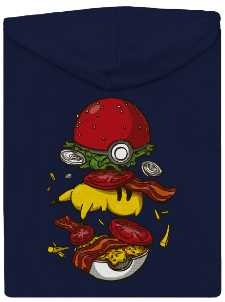 Pokémon burger cipzáras férfi pulóver Navy