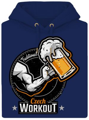 Czech workout unisex prémium pulóver Navy
