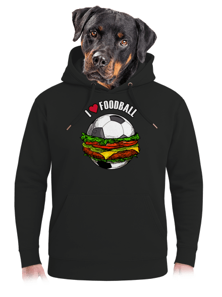 Foodball unisex prémium pulóver Dark Black