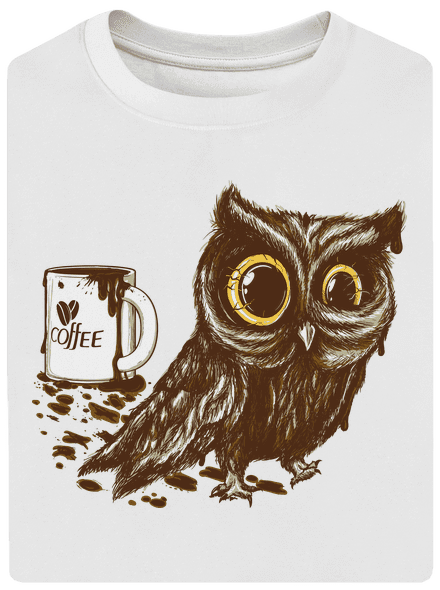 Koffeinfüggő bagoly unisex túlméretezett póló White