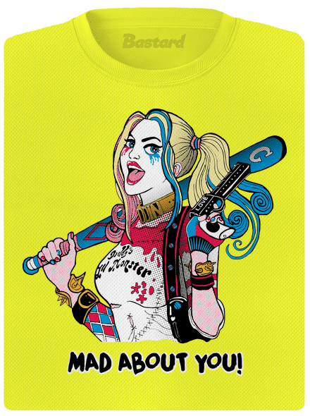 Joker és Harley női sportpóló Neon Yellow