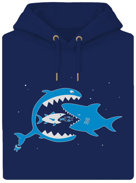 Halak unisex prémium pulóver Navy