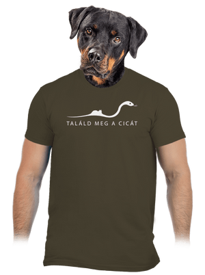 Találd meg a cicát férfi póló Urban Khaki