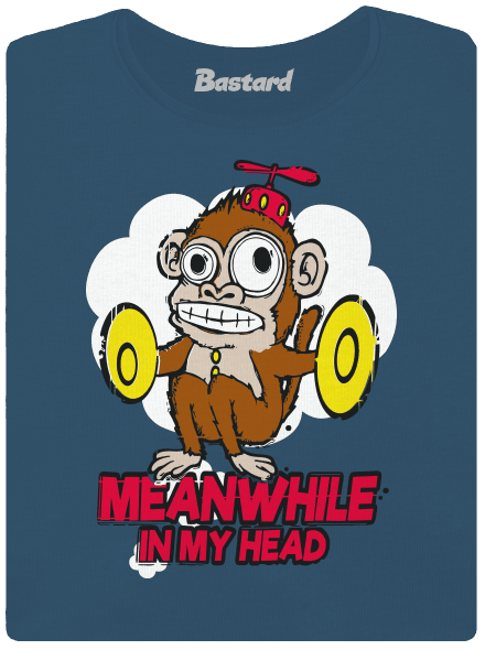 Monkey in my head prémium női póló Petrol Blue