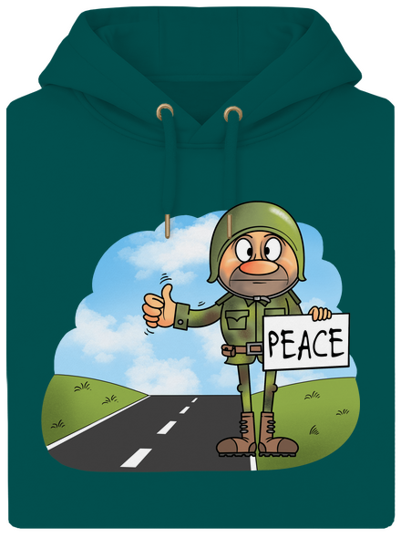 Peace unisex prémium pulóver Emerald Green
