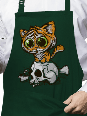 Tigriskölyök kötény Bottle Green