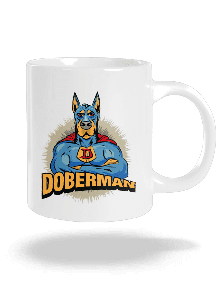 Doberman nagy bögre White