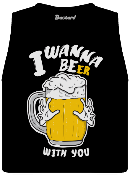 I wanna beer női bővített trikó Black
