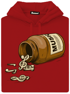 Music Pills női kenguruzsebes pulóver Red Mal