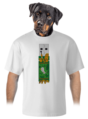 USB city unisex túlméretezett póló White