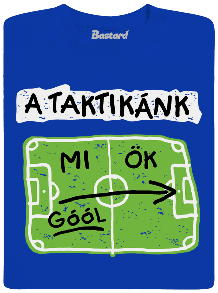 A futballtaktikánk férfi hosszú ujjú póló Royal Blue