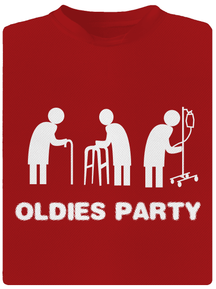 Oldies party férfi sportpóló Red Mal
