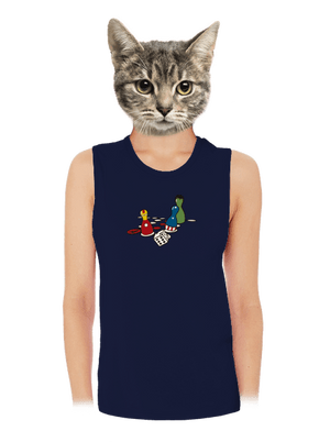 Szuperhős ne haragudj női bővített trikó Navy