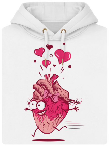 Szerelmes szívek unisex prémium pulóver Snowwhite