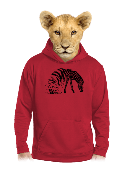 Zebra szerelem gyerek kenguruzsebes pulóver Fire Red