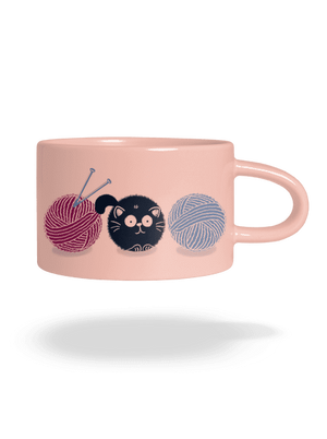 Macska macaron bögre Pink Macaron