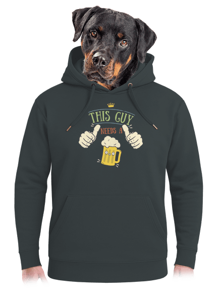 This guy needs a beer unisex prémium pulóver Charcoal