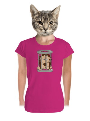 Sün a ketrecben prémium női póló Magenta