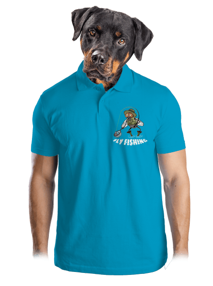 Fly fishing férfi pólóingek Blue Atol