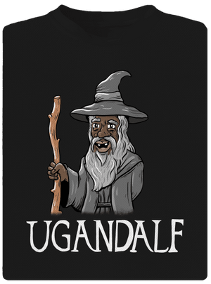 Ugandalf férfi sportpóló Black