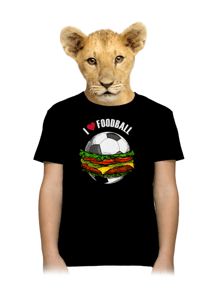 Foodball gyerek póló Black