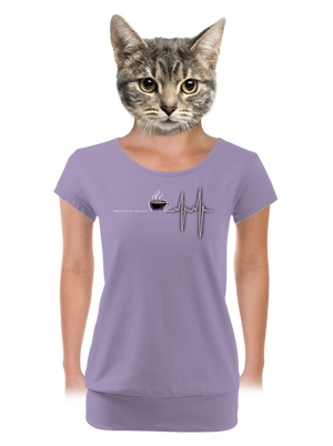 Coffee help női póló elasztikus alsó szegéllyel Lavender