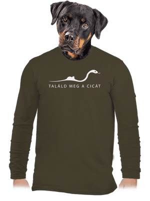 Találd meg a cicát férfi hosszú ujjú póló Urban Khaki