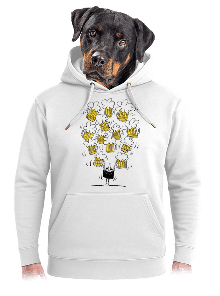 Boldog sörivó unisex prémium pulóver Snowwhite