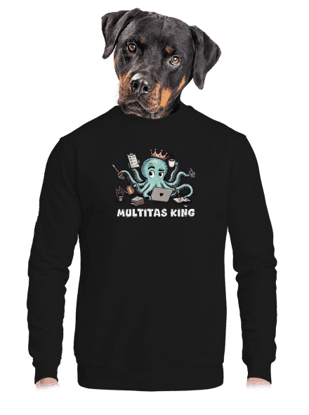 Multitas king unisex crewneck Black