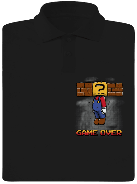 Game over férfi pólóingek Black