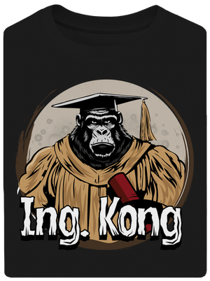 Ing. Kong unisex túlméretezett póló Black