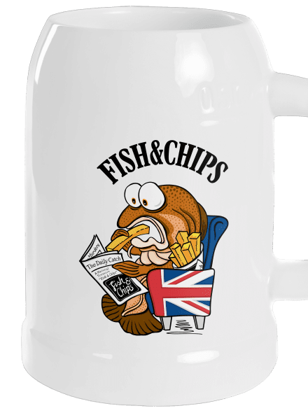 Fish and chips söröskorsó White