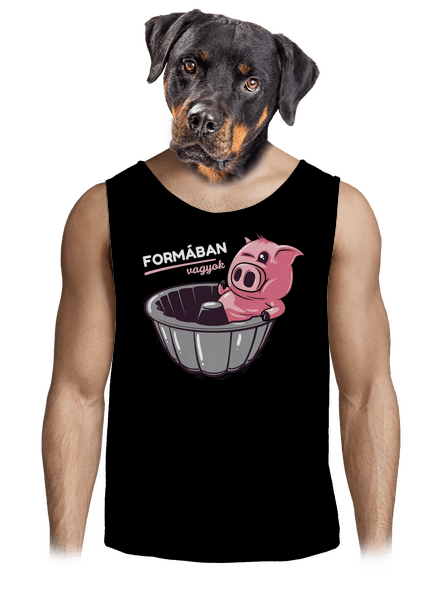 Formában férfi trikó Black