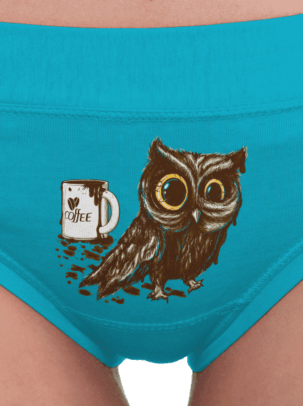 Koffeinfüggő bagoly női bugyik Turquoise