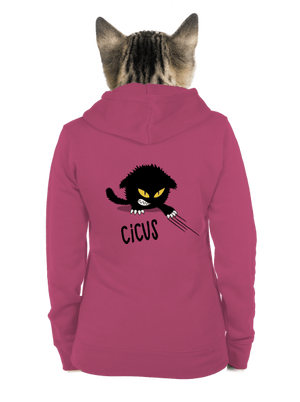 Cicus cipzáras női pulóver Magenta