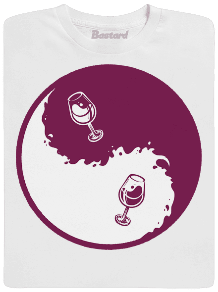 Yin Yang bor férfi hosszú ujjú póló White