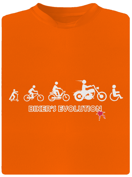 Bikers evolution férfi sportpóló Neon Orange